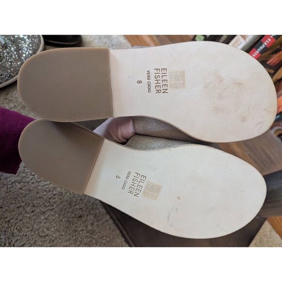 EILEEN FISHER | Kore PM sflat Sandals platinum size 8 summer boho thong $195 - Picture 3 of 4